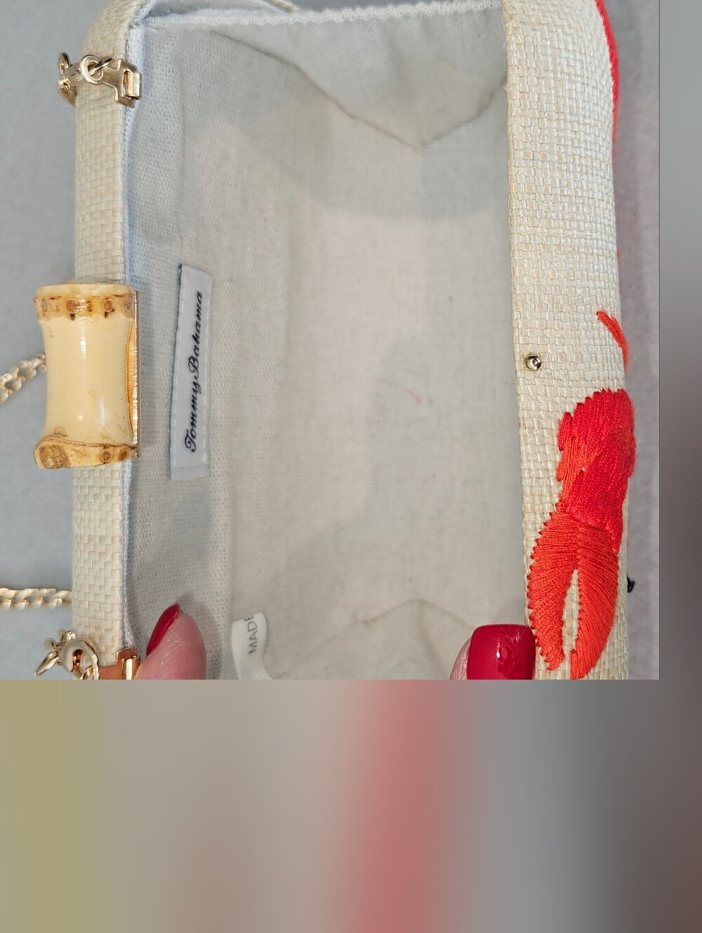 Viral Tommy Bahama Crab Embroidered Clutch Crossbody – NWT Coastal Beach Bag - Picture 11 of 16